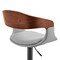 Armen Living Benson Adjustable Gray Faux Leather and Walnut Wood Bar Stool with Black Base LCBNBAWABLGR - alternate 5
